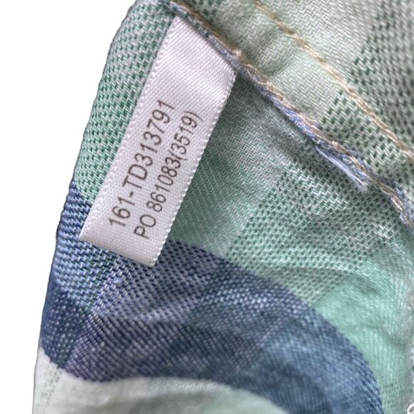 Tommy Bahama Mens Plaid Shirt XXL Cotton Short Sleeve Green Blue Button up - Picture 13 of 14